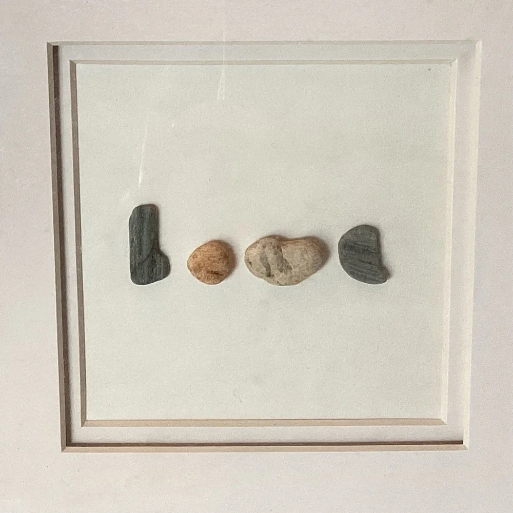 BEACH HOUSE SHADOWBOX PICTURE  “LOVE” WHITE 8 x 8”